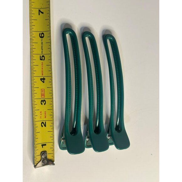 Set of 3 Teal Alligator Hair Clips – Large 6" Professional Styling Tools - Picture 4 of 4